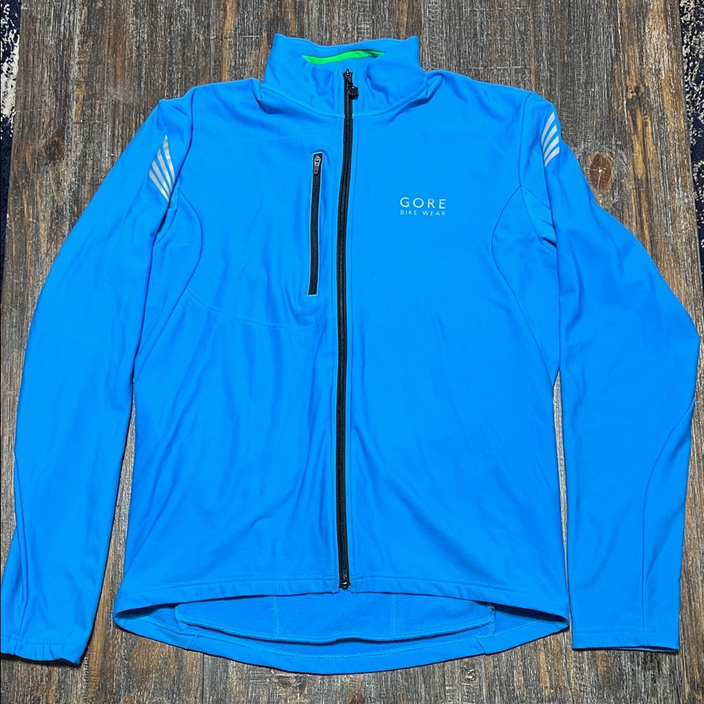 GORE Bike Wear Men's Blue Full-Zip Cycling Jacket